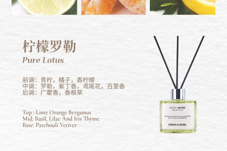 50ml Reed Diffuser Bottle with Essential Oil Lavender Rose Jasmine Diffuser Sets Hotel Home Fragrance Oil Air Freshener Oil