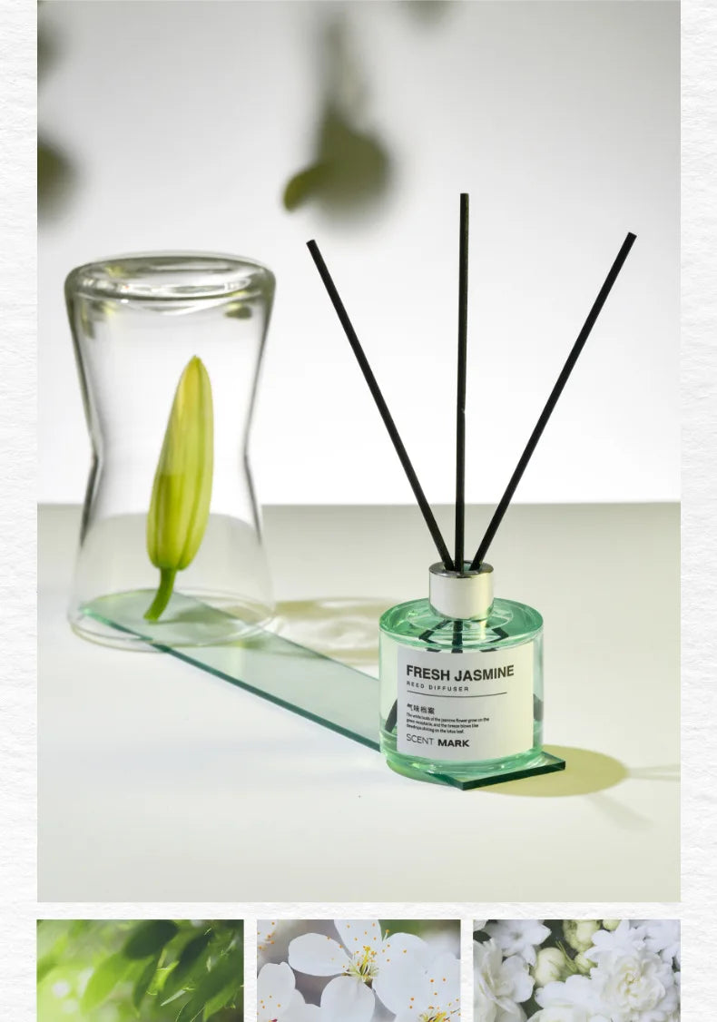 50ml Reed Diffuser Bottle with Essential Oil Lavender Rose Jasmine Diffuser Sets Hotel Home Fragrance Oil Air Freshener Oil
