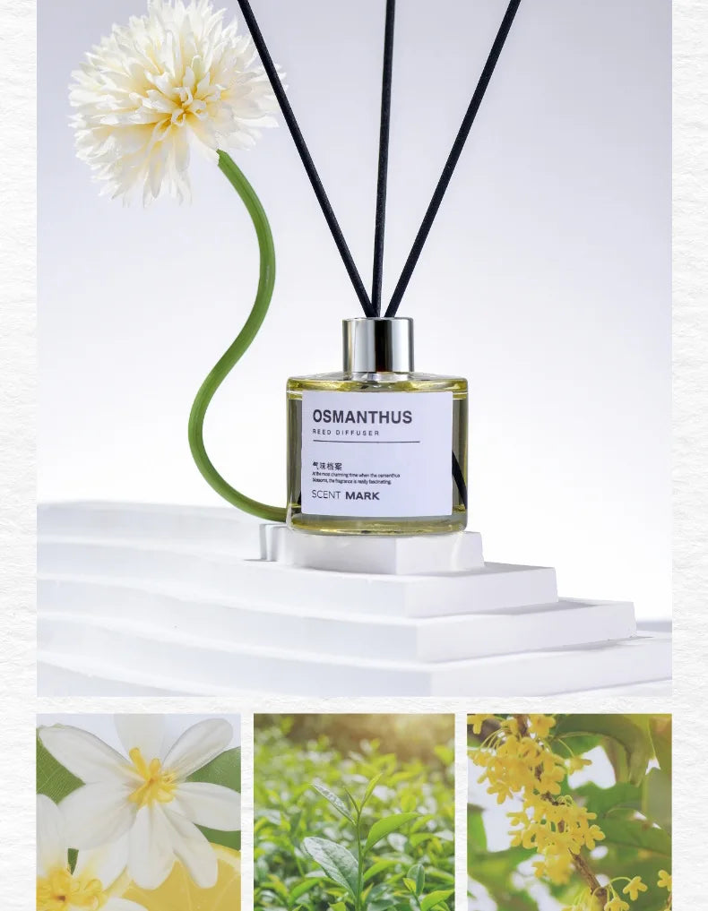 50ml Reed Diffuser Bottle with Essential Oil Lavender Rose Jasmine Diffuser Sets Hotel Home Fragrance Oil Air Freshener Oil