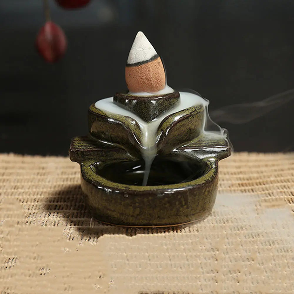 Buddha, waterfall part, creative support, mini reflux, Teahouse burner, cone, pottery, home decoration, office, incense