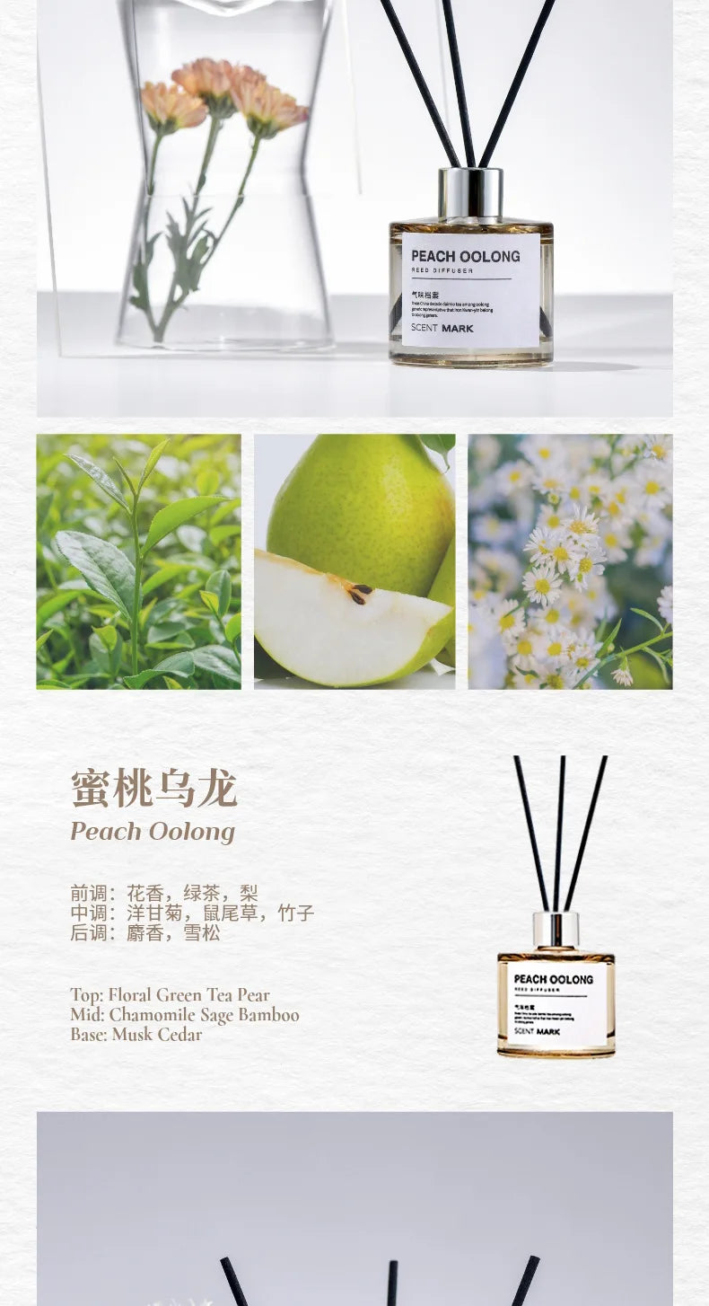 50ml Reed Diffuser Bottle with Essential Oil Lavender Rose Jasmine Diffuser Sets Hotel Home Fragrance Oil Air Freshener Oil