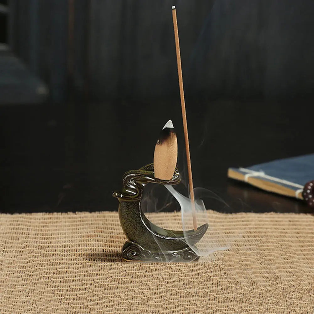 Buddha, waterfall part, creative support, mini reflux, Teahouse burner, cone, pottery, home decoration, office, incense