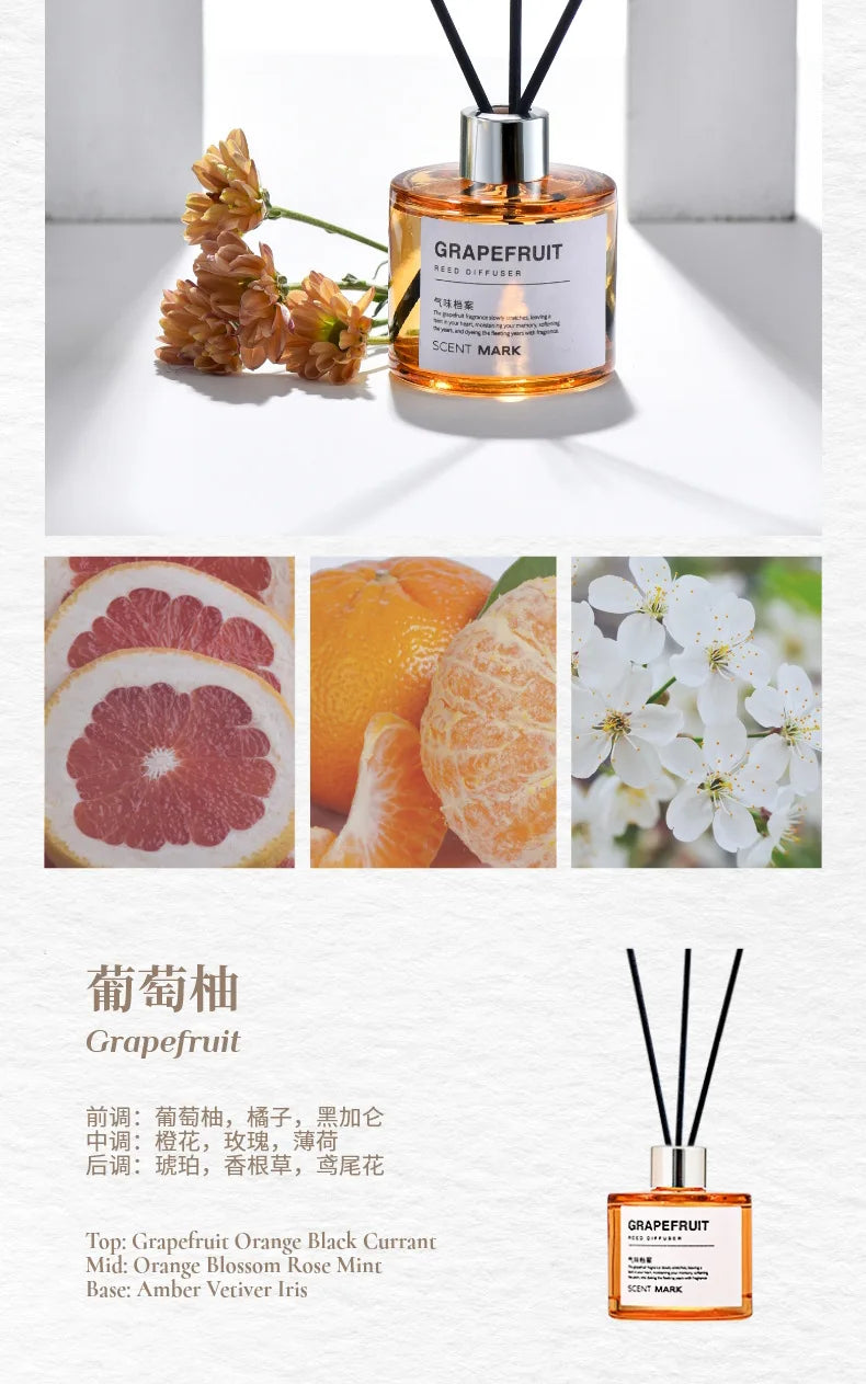 50ml Reed Diffuser Bottle with Essential Oil Lavender Rose Jasmine Diffuser Sets Hotel Home Fragrance Oil Air Freshener Oil