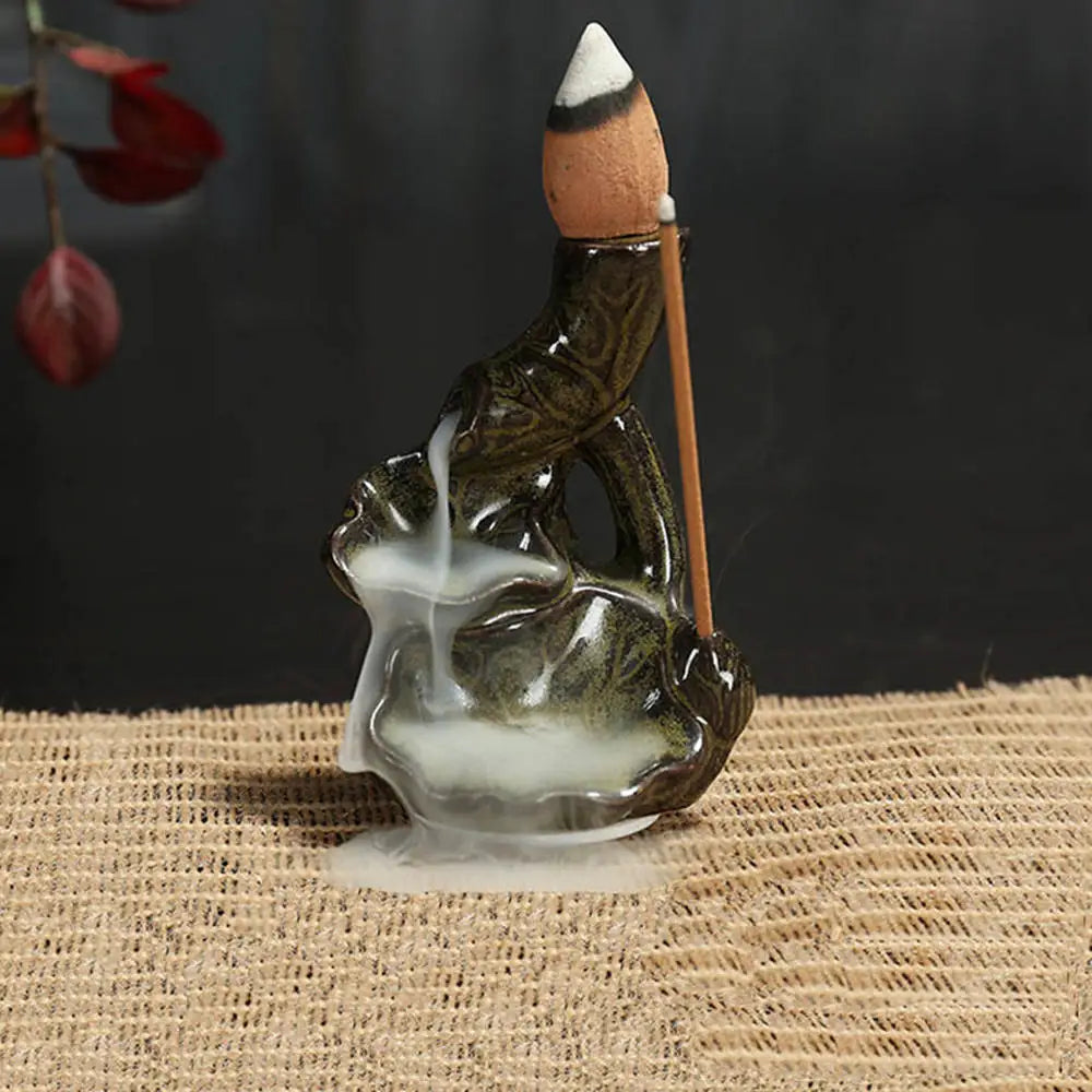 Buddha, waterfall part, creative support, mini reflux, Teahouse burner, cone, pottery, home decoration, office, incense